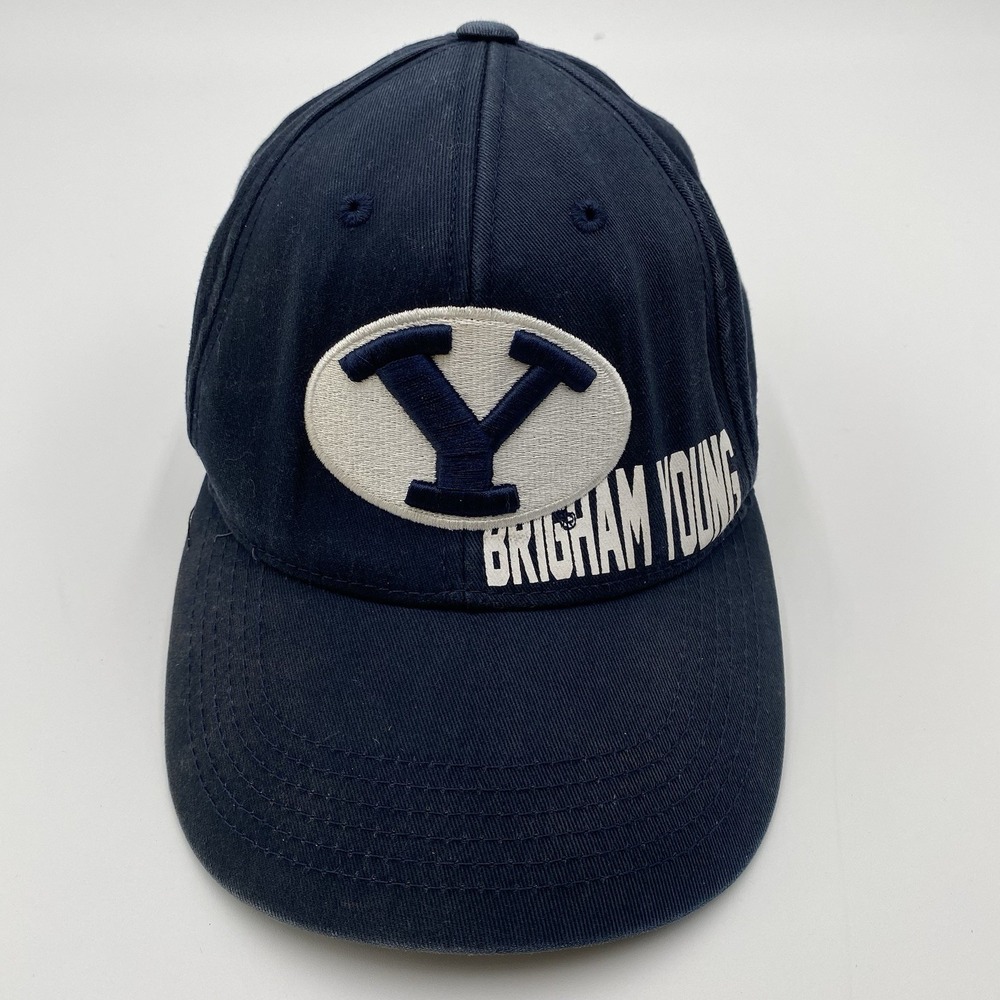 BYU Brigham Young Cougars Hat Blue Strapback Captivating Cleaned Dad Hat VGC
